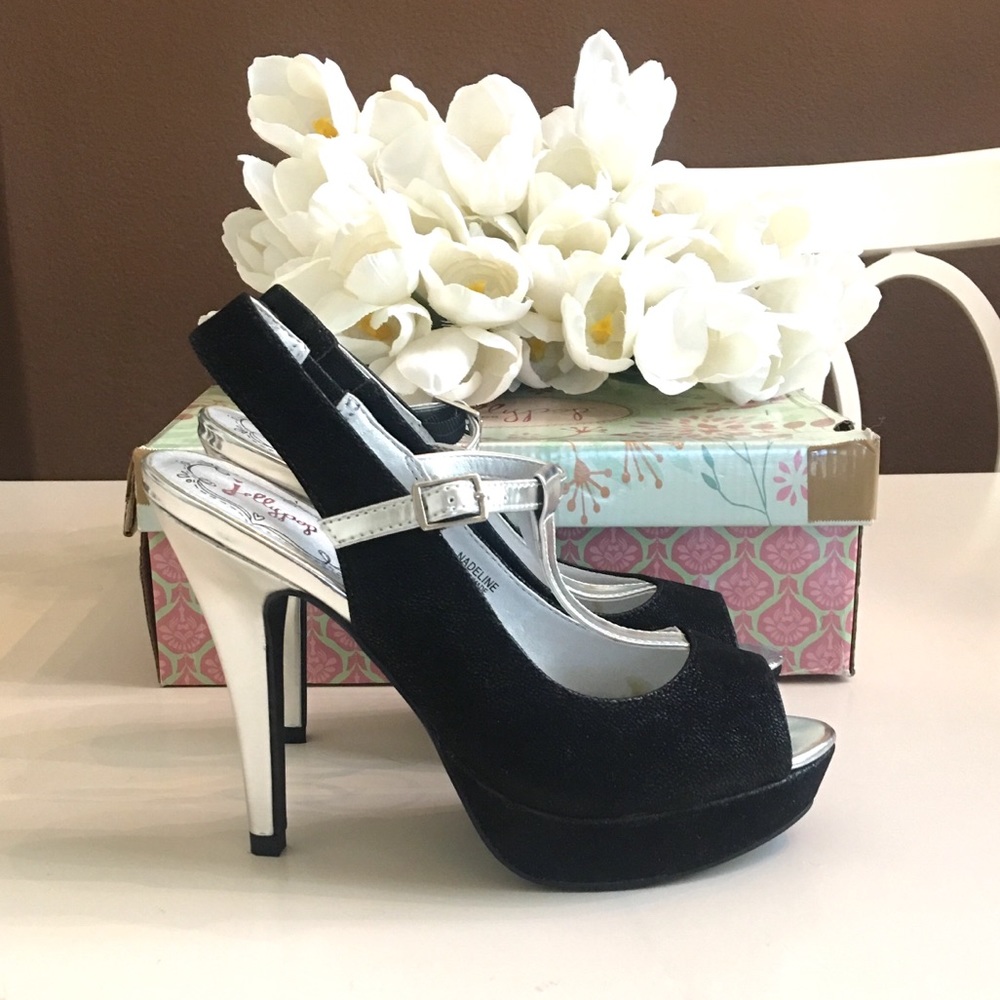 Black and Silver Heels by Jellypop Shoes